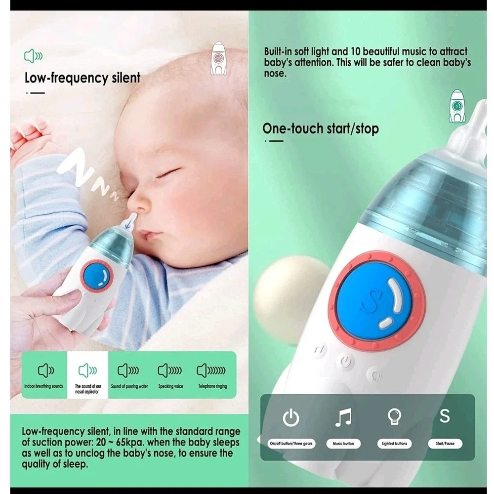 Rocket Baby Nasal Aspirator Electric Rechargeable with Music and Light